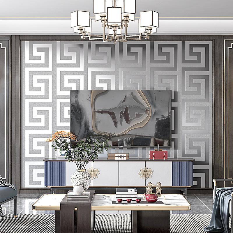 Wall Paper - Peel and Stick Grey Maze